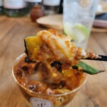 Potato Cream - 夏野菜の鯖カレーポテトクリーム、黒潮グリーンレモンサワー