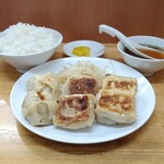 大福 - げんこつ餃子定食、ご飯大盛り