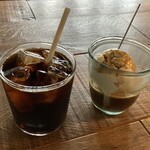 ミーティングハウス - アイスコーヒー  と  アフォガード ココナッツ アイス