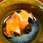 神楽坂 石かわ - 鮑と肝　煮汁の餡かけ