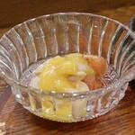 桶家乃隠居 - ずいきとイカの辛子酢みそ和え