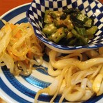 お食事処ちゃちゃ - おつまみ3種とドリンク2杯セット1,320円のおつまみ3種はグランドメニューにはない
セット専用の3種の小鉢