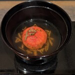 日本料理 TOBIUME - 若松の濃縮トマト　秋田の蓴菜