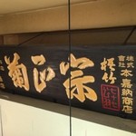 スタンディング・バー よりみちや - 菊正の看板、下を覗くと酒屋