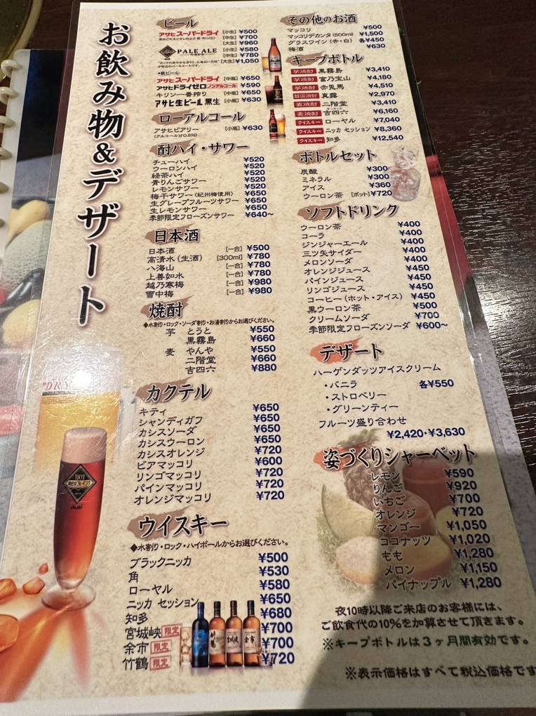 メニュー写真 : 沙羅峰 （サラボン） - つくば/焼肉 | 食べログ