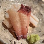 こま田 - 水管の先っちょです。ゴリラのビーチクのような皮を剥いだところ