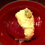 青華こばやし - メジ鮪のタタキを漬けにした「山かけご飯」