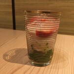 御料理 貴船 - 抹茶のムースと苺のアイス