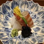 日本料理 晴山 - 車海老とイカのお造り