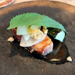 ACiD brianza - サムギョプサルのお皿。お肉と添えられた素材たちが比較的しっかりのお味付けであった一方で、まるっとしたズッキーニが淡白だから絶妙にバランスして一緒にいただいてベストマッチングだった感動!!素晴らしかった