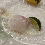 うを徳 - 明石のすずき(へべす添え)