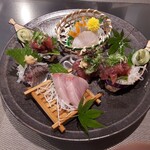 小料理や 野里たけ - 刺身３点盛り＋アルファ１７００円