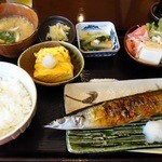 旬菜織部 - 2012.9さんま塩焼・出し巻・豆腐サラダ定食