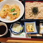 たつ吉そば処 - 海老玉丼と冷そばセット_¥1,150