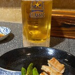 Ikkyuu - 生ビール＋塩ホルモン