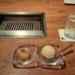 焼肉うしごろ - 食後のデザートのスイートポテト＆バニラアイスです。