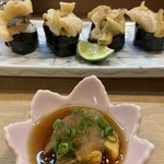 藪sou鮨・旬の魚 - ツブ貝、肝ポン酢付き