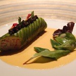 銀座 レカン - Aug, 2013　ズワイ蟹とアボカドのカネロニ見立て　キャビアのコンビネーション