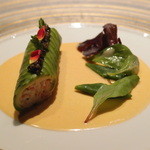 銀座 レカン - Aug, 2013　ズワイ蟹とアボカドのカネロニ見立て　キャビアのコンビネーション