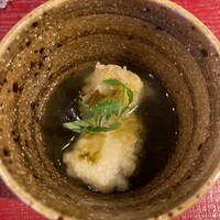 すしと天ぷら 坂本 - さわらの天ぷらに明石のりのお出汁
