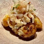 とり茶太郎 - 比内地鶏ぼんじり　串から外して葱と和えてあります　絶品です