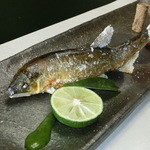 割烹旅館 若松 - 焼き物　：　北海道でもあゆが取れるの？いえ京都産のあゆです。