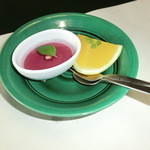 割烹旅館 若松 - 甘味　：　ババロアと夏柑糖