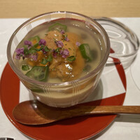 なにわ料理 有 - ウニとじゅんさいの冷茶碗蒸し
