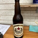 鶴見川橋もつ肉店 - 赤星　大瓶