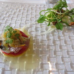 ミッシェル ナカジマ - 前菜。きれいな盛り付けです。