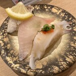 Nonta Sushi - 夏のさっぱり三貫盛り、生タコ・カンパチ・のどぐろ炙り