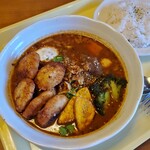 Karesutoa Yorozuya Maiki - 豚角煮CURRY（トッピング∶温泉たまご、チキンカツ）