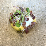 eos - 半熟卵、インカのめざめ、鳥取猪パンチェッタ