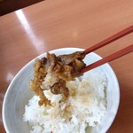 幸楽苑 - 牛肉で白飯をマキマキ♬牛焼肉はご飯にも合います(*^_^*)v