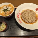 いろり庵きらく - ミニカツ丼冷やしそばセット