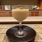 御料理 寺沢 - 白い玉蜀黍 ピュアホワイトの摺流しにたっぷりの生海胆