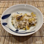 御料理 寺沢 - 焼玉蜀黍と帆立貝柱の炊込みごはん