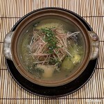 御料理 寺沢 - 蝦夷鮑と白茄子と幼雌穂の小鍋立