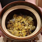 御料理 寺沢 - 焼玉蜀黍と帆立貝柱の炊込みごはん