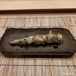 御料理 寺沢 - 万願寺唐辛子の香茸と肉詰め揚げ
