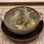 御料理 寺沢 - 蝦夷鮑と白茄子と幼雌穂の小鍋立