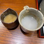 そば くら富 - からつゆ（辛味大根汁＋焼き味噌）の蕎麦湯割りで〆