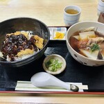 芳乃家 - 味噌かつ丼セット(ミニ温きしめん)