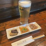 居酒屋 ダイニング 黄金 - 生ビールとお通し