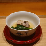 日本料理 幸庵 - みやじ豚、冬瓜、つるむらさきの山椒煮