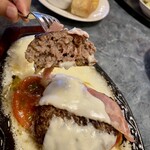 あっぷるぐりむ - チーズドール和牛ハンバーグ(ジャンボ２倍)@2,600円+スープセット@440円