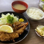 とんかつ 代々木庵 - エビフライ定食1,150円(税込)