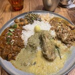 ハルダモンカレー - グリーンカレーもライスに振りかけました！