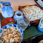 みやはら 大村庵 - 大もりそば＋炊き込みご飯