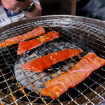 食べ飲み放題 焼肉ダイニング ちからや - レバーは焼き過ぎ注意の部位ですな。